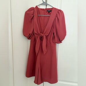 Puff Sleeve Tie Front Romper